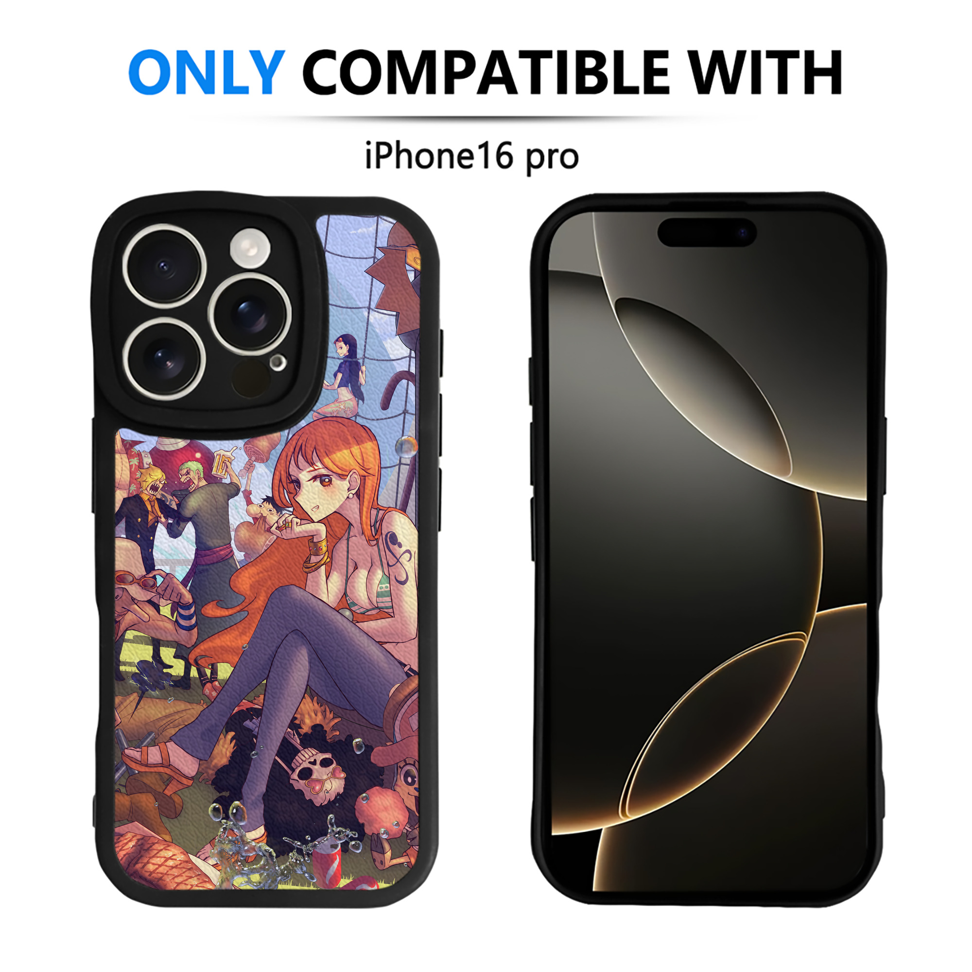 （画像用） ワンピース ONE PIECE 【iPhone 16シリーズ対応】シリコンスマホケース（レザー調） 材質：シリコン